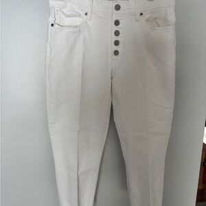 Lucky Brand white button fly crop  jeans